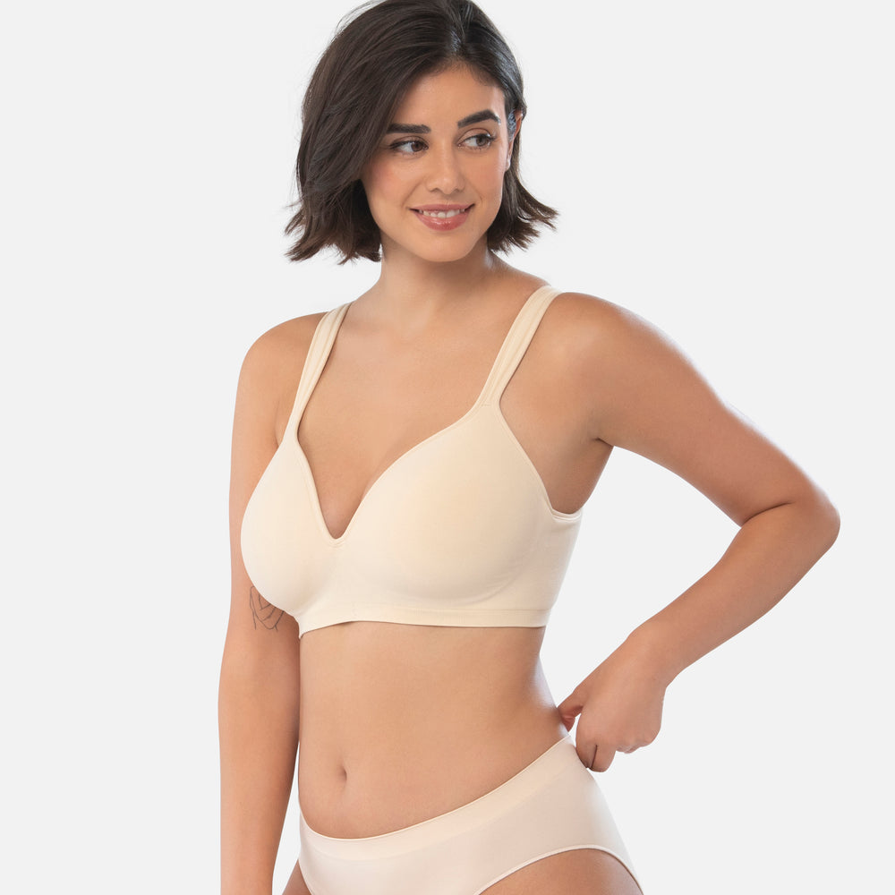 Another view of the 460 Perfect Neckline Bra in Sand